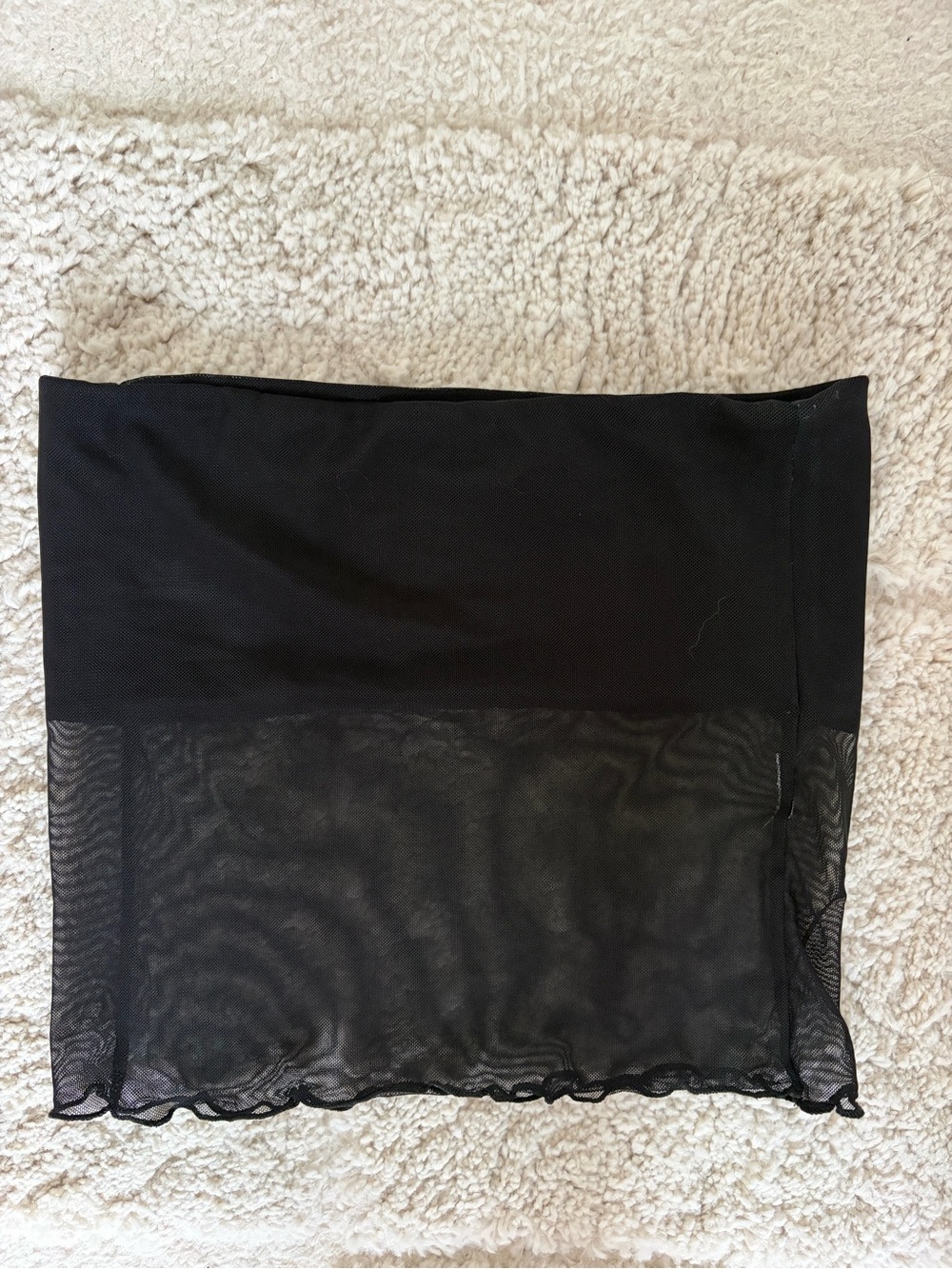 Subdued Black Sheer Mesh Tube Top — S